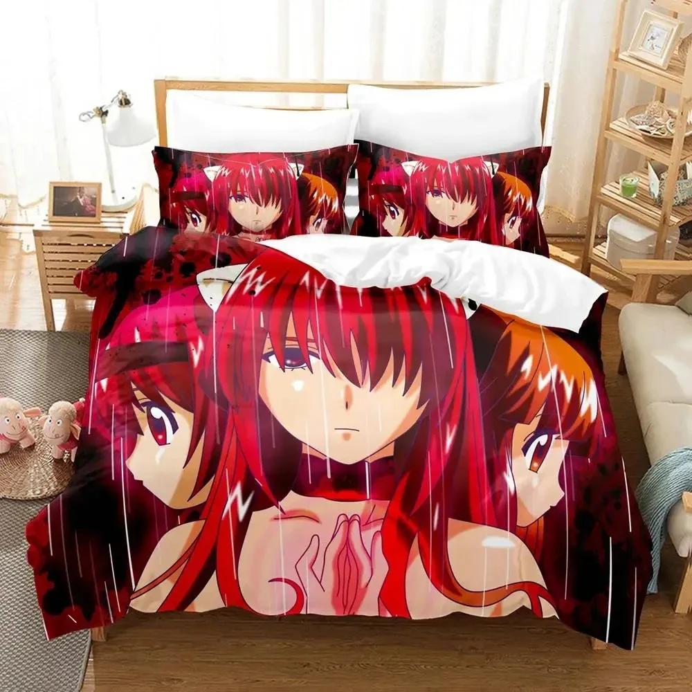 New Anime Elfen Lied Beding Set Soft Duvet Cover Bed Linen Set Comfortable Quilt Cover Pilowcase Warm Comforter King Quen Sized Dimensions Young Boys