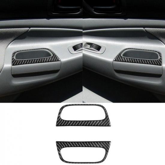 Fit For Tacoma Double Cab Carbon Fiber Interior Rear Door Pull Cover Trim