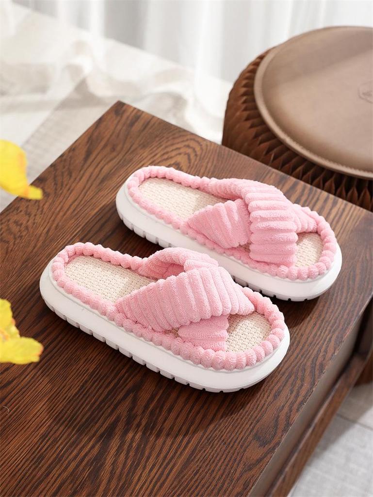 2023 Women's Suede & Furry Flat-Bottom Casual Slippers