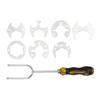 Sink Drain Wrench Multifunctional Plumber Installation Tool With 7 Interchangeable Die Heads Tight Space Faucet Wrench Hand Tool