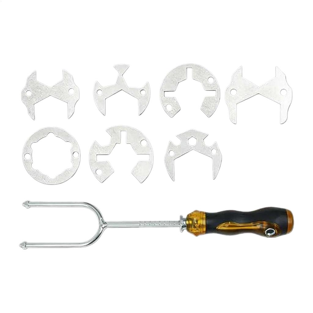 Sink Drain Wrench Multifunctional Plumber Installation Tool With 7 Interchangeable Die Heads Tight Space Faucet Wrench Hand Tool