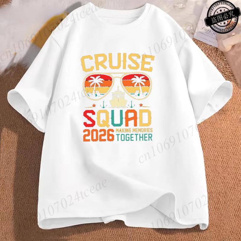 Cruise Squad 2026 Shirt T-Shirts, Retro Family Vacation Tee,making Memories Together T-Shirts,short Sleeve Family Tops Clothing