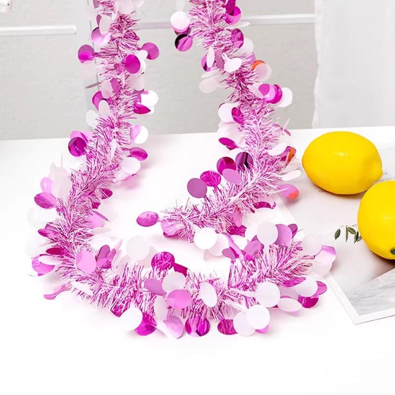 Shiny Ribbon Pull Flower Tinsel for New Year, Wedding, Birthday, and Indoor Festival Decoration