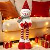 Sequined Retractable Snowman Figurine Sparkling Soft Fabric Christmas Snowman Stretchable Star Xmas Tabletop Ornament