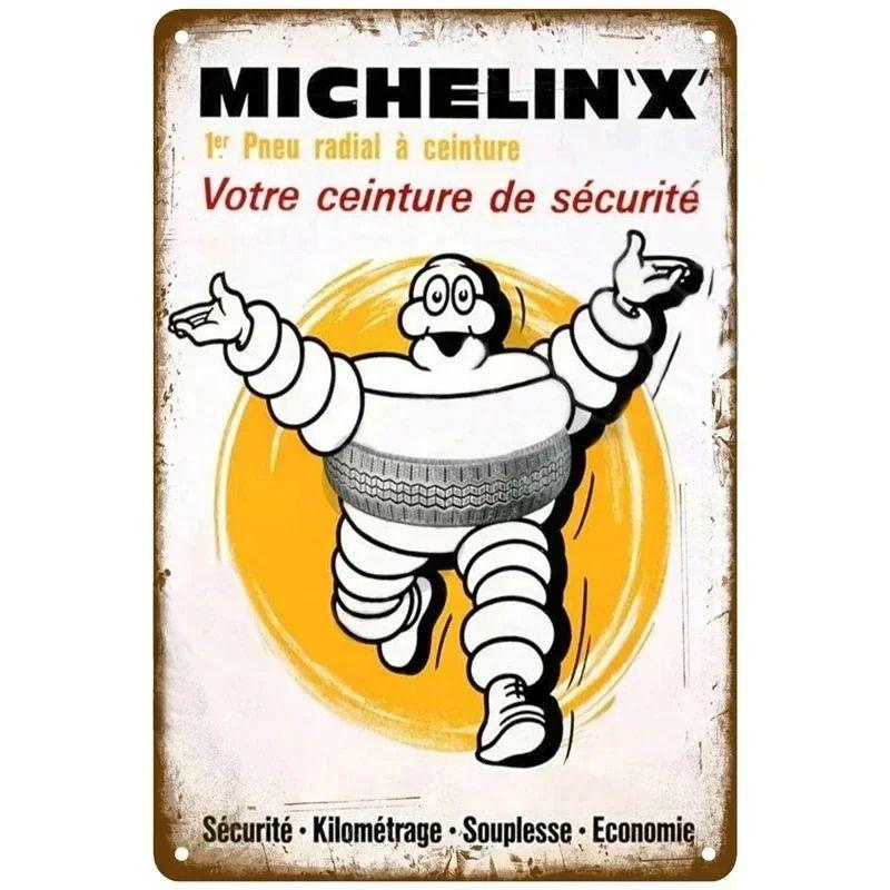 

Вінтажний металевий ящик Michelin з розписом для декору класичного гаража, автомайстерні