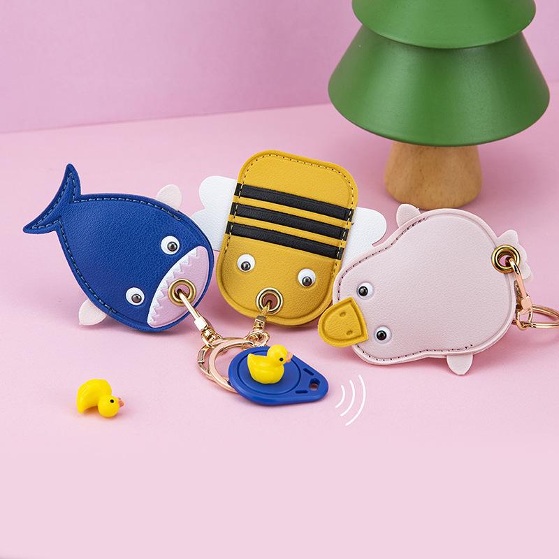 Protective Cover, Access Control Card Cover, Leather Cartoon Water Drop Square Cute Little Gift, Personalized Creative Keychain.