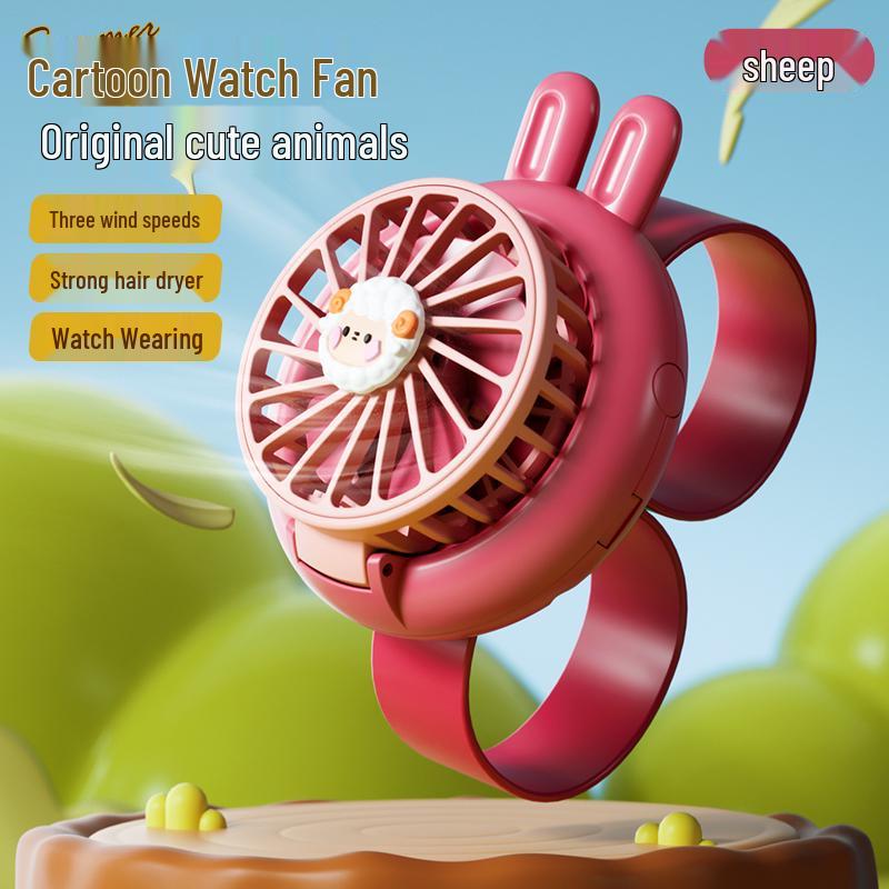 

2025 Kids Cartoon Fan Slap Bracelet: Mini Electric Fan Toy for Elementary School Girls
