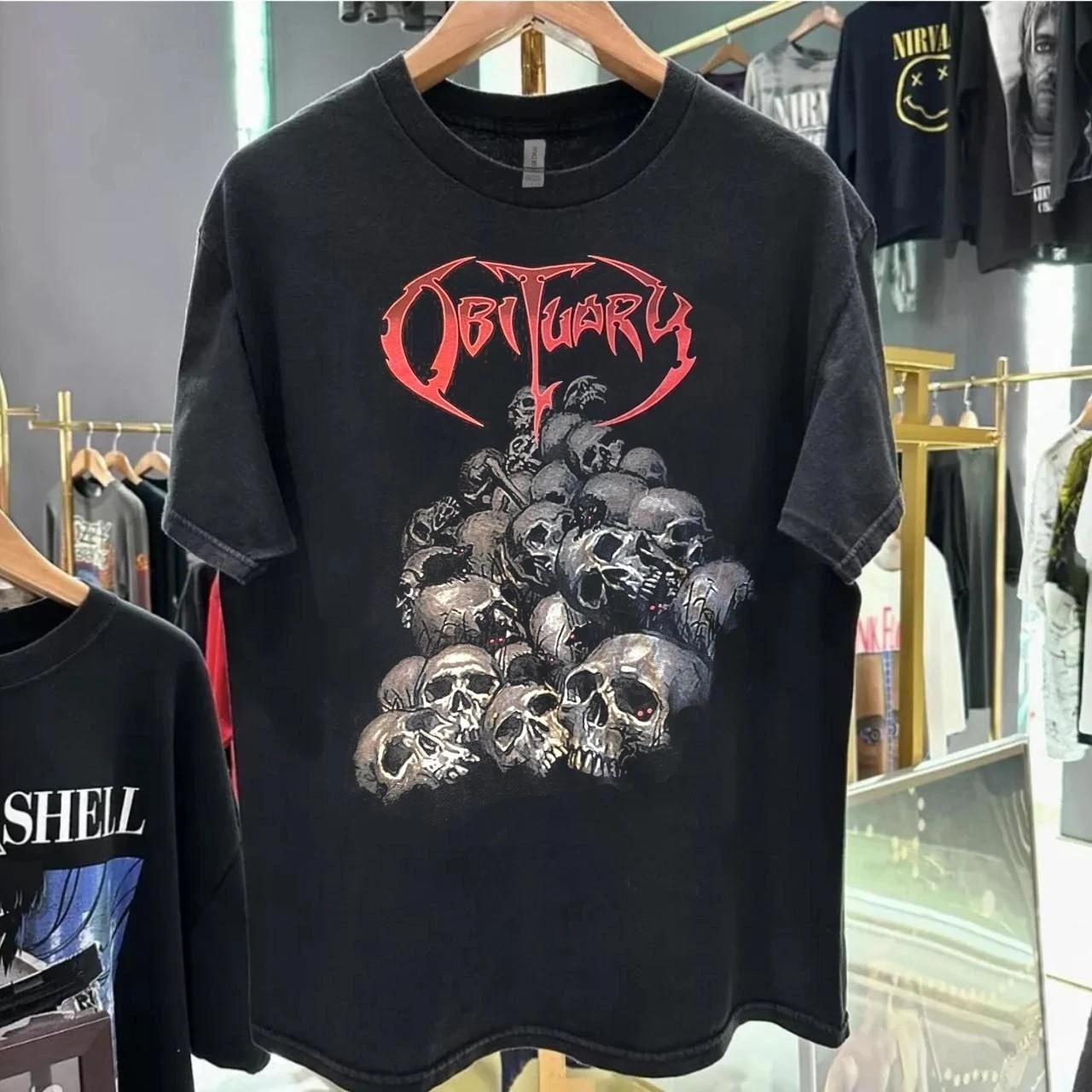 Obituary band 90s Concert Tour Black Short Sleeve Remake T shirt Men Women Unisex T-Shirt XXXXL