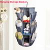 Round Layer 3 Shoe Storage Hanging Bag Oxford Fabric Closet Hanging Organizer