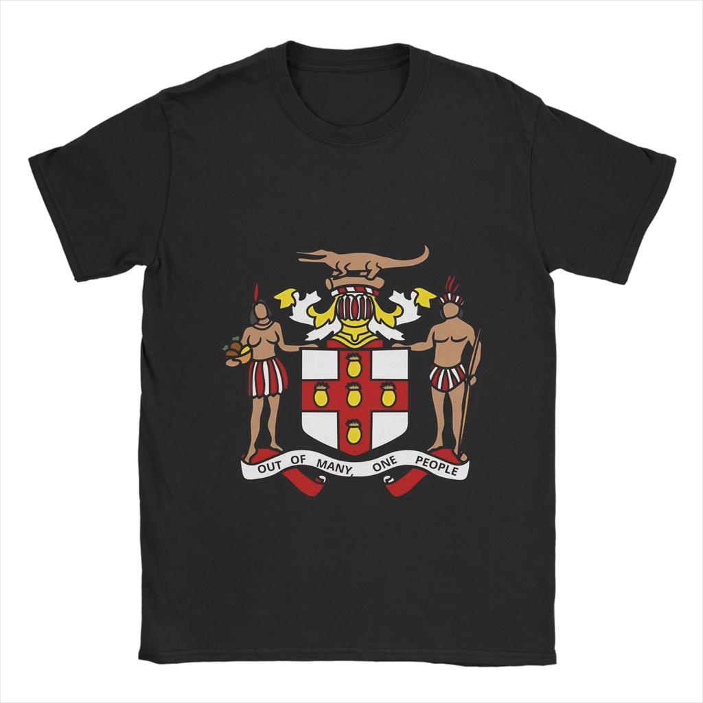 Jamaica Coat Of Arms TShirt Beach Novelty T Shirts Cotton Crew Neck Oversize Clothing Short Sleeve Streetwear Tops