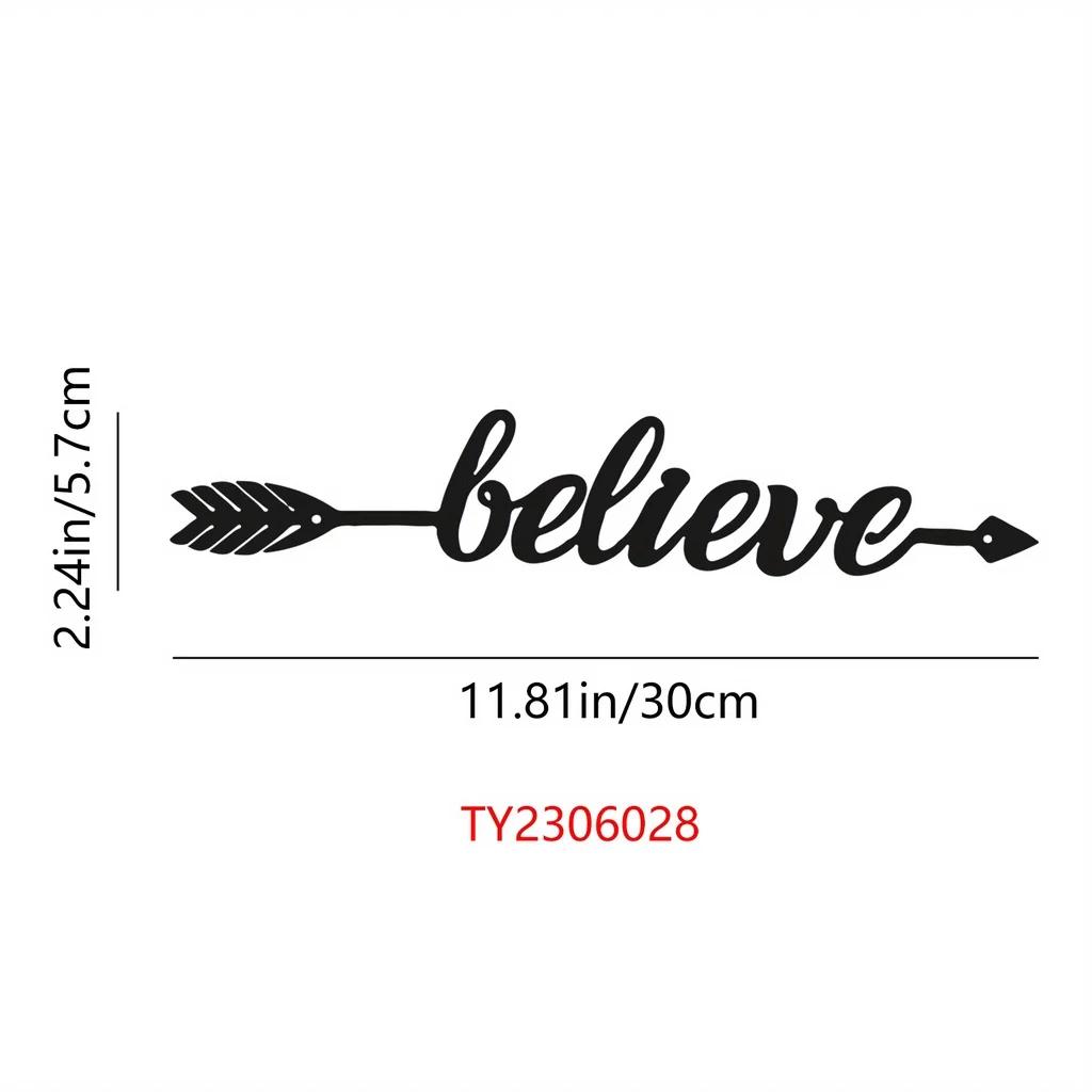 

1 шт. Вырезанная скульптура, знак стрелки, деревенское настенное художественное украшение, элегантный декор для знака слова, стильные железные поделки для металлической настенной подвески темные хаки