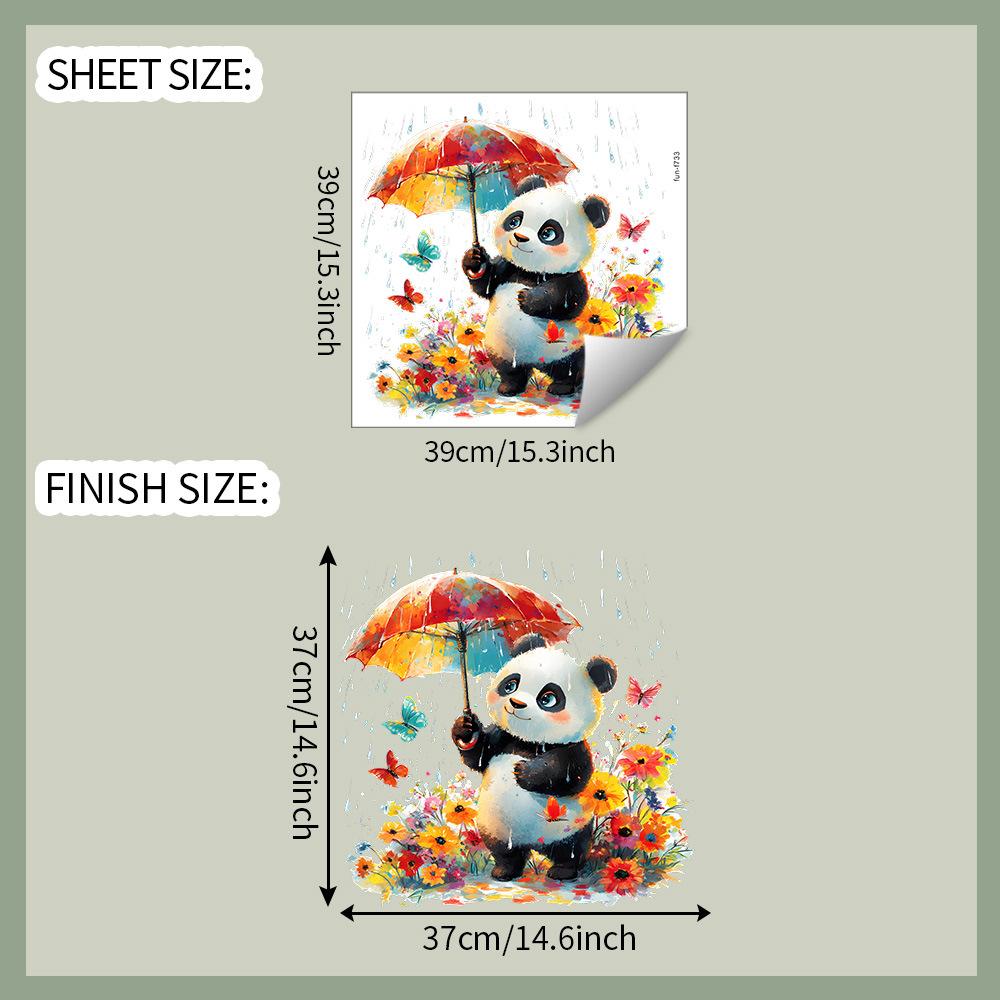 

Акварельная краска Красная панда Зонтик Детская спальня Гостиная Украшение и декор дома Наклейки на стены