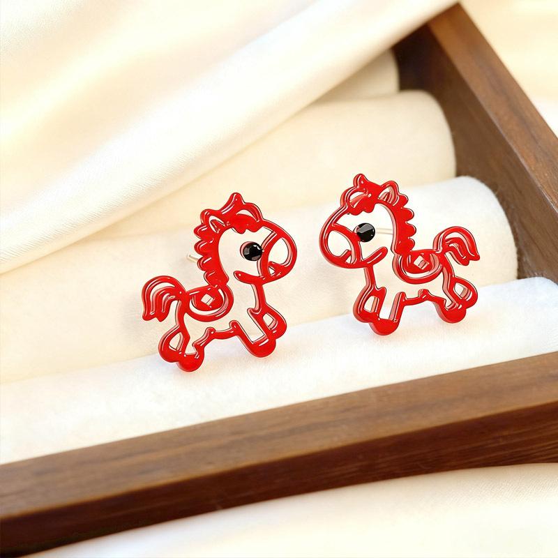 Maillard Coffee Color Amber Earrings Women's Autumn and Winter High-end Commuter Style Earrings Light Luxury Niche Design Earrings