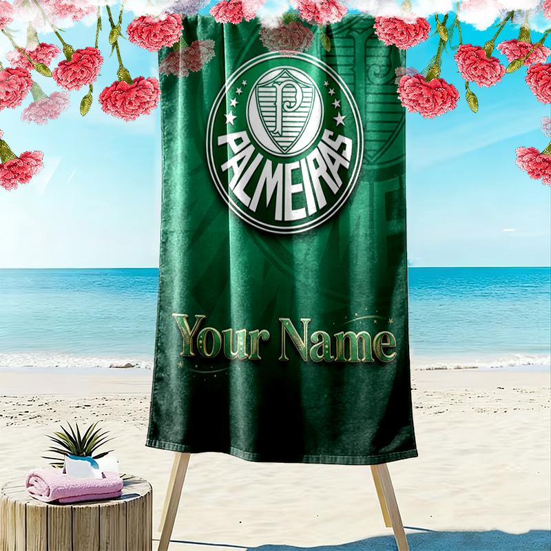 Name Custom SE Palmeiras logo Print Beach Towel, Large Soft Quick Dry Towel for Beach Camping Swimming