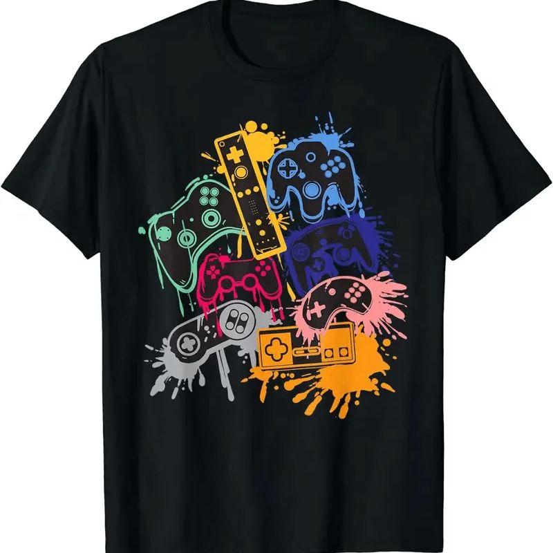 

2025 new model Crew Neck Game Console Print Mens Fashionable Summer Short Sleeve Sports Tshirt Comfortable And Versatile 4XL