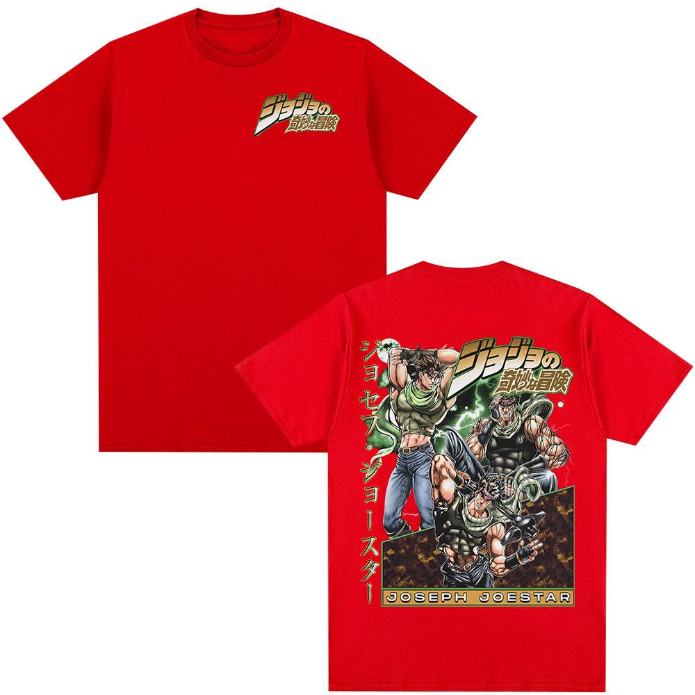 Anime JoJo Bizarre Adventure Tshirt Joseph Joestar Manga Graphic Tees Mens Women Clothing Casual Fashion Short Sleeves T Shirt