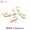 10PCS 4x6MM High Quality Champagne Gold Color Brass and Glass Drop Shape Charms Pendants Jewelry Earrings Findings Accessories