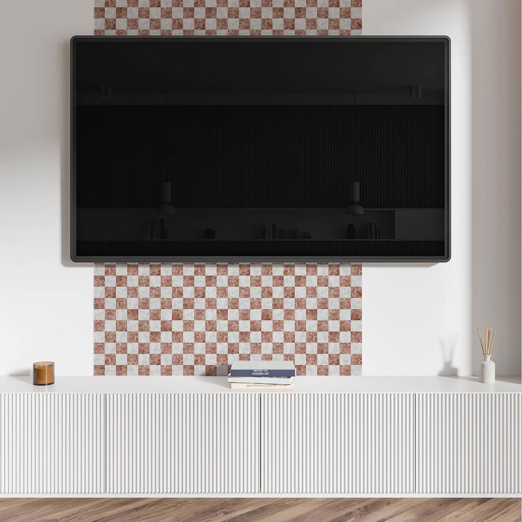 Adhesive Tiles with Graphics for the Hallway Vinyl Marble Checkboard Pattern 9X30X30 Cm