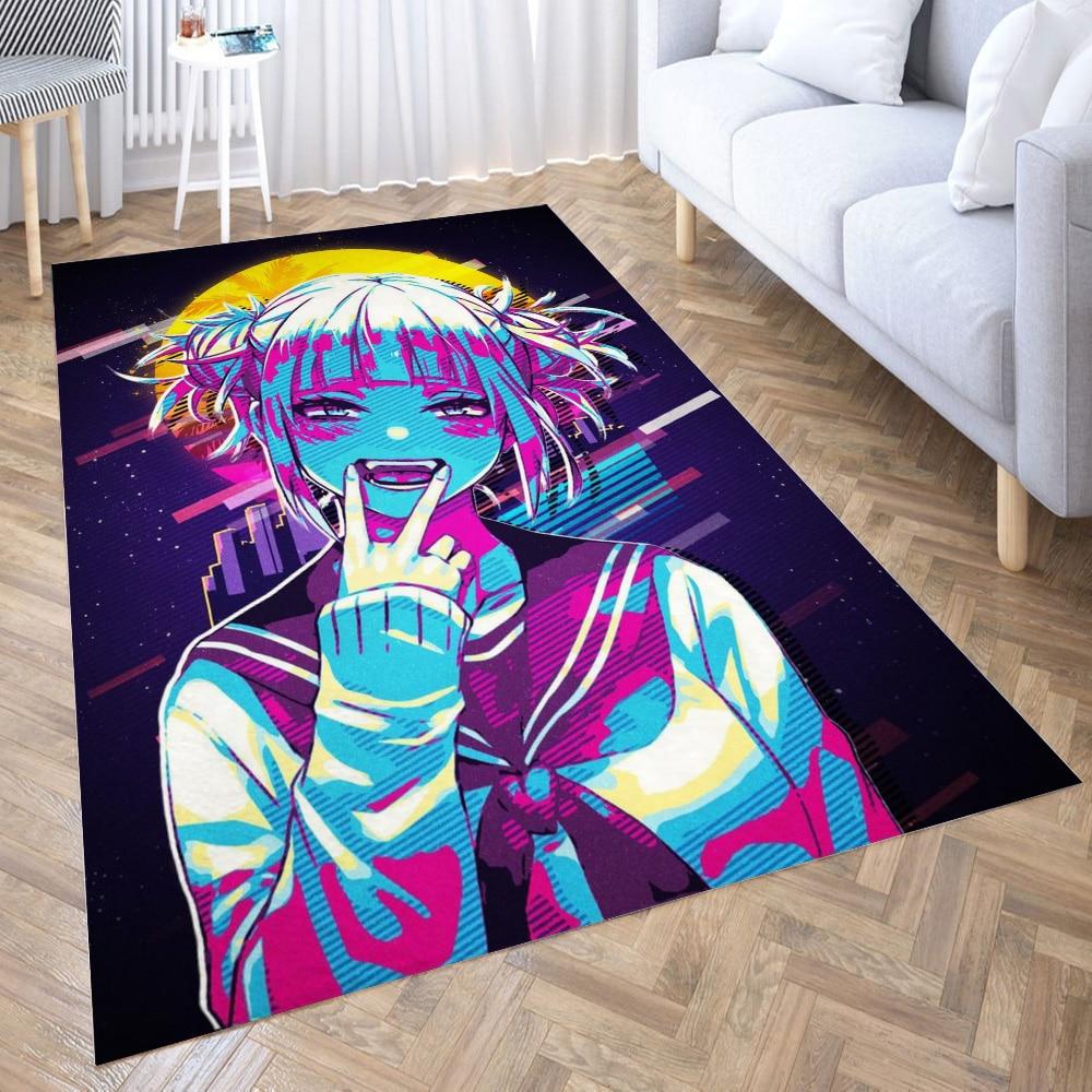 Alfombra rosa para habitación de niña, alfombra para sala de estar, alfombra de dibujos animados de Anime, alfombra para sala de juegos, mesita de noche, alfombras kawaii esponjosas para pasillo