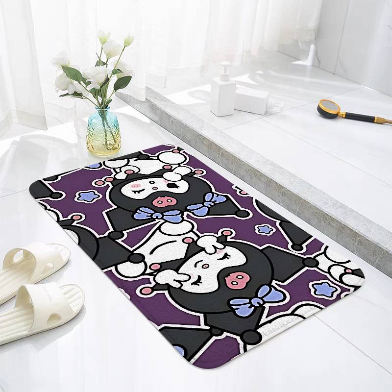 Cute Anime Kuromi Floor Mats Home Laundry Rug Carpet For Living Room Decor Lounge Area Anti-slip Foot Mat Entrance Doormat