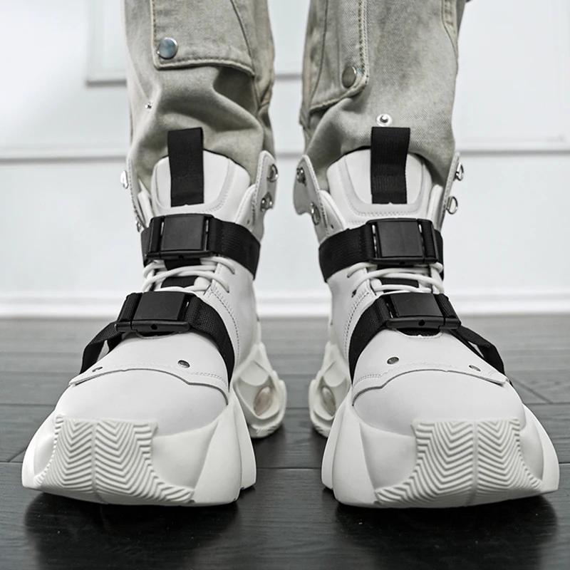 Sneakers High Top Robuste da Esterno per Uomo, Scarpe Vulcanizzate di Lusso, Design Personalizzato Skateboard Platform Scarpe Sportive Casual