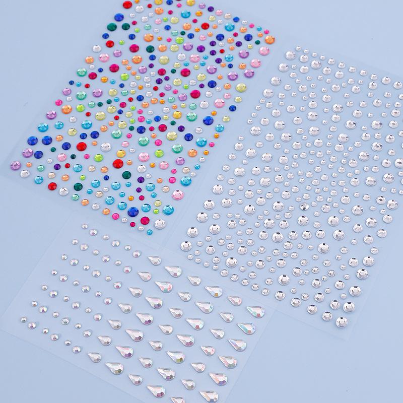 Combination Face Diamond Laser Colorful Diamond Sticker Face Tear Diamond Eyebrow Sticker Star Moon Nail Art Jewelry