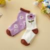 Daisy Flower Socks 2P SET 4-7Y Purple Ivory_CZ8124101
