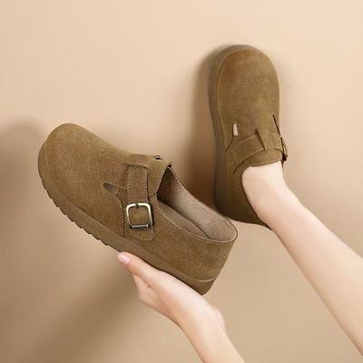 Fashion Super Soft Versatile Single Shoes Casual Shoes 2025 New Platform Birken Women's Shoes Retro Birken One-pedal Shoes