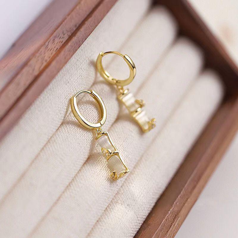 Fashion ins cold wind simple light luxury high-end ear buckle temperament geometric earrings women's small and versatile tide earrings