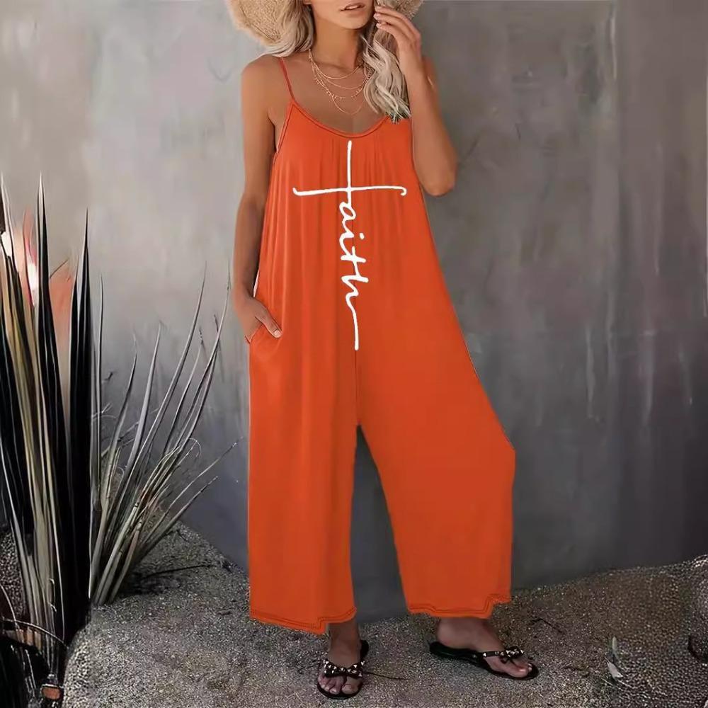 Summer Fashion 2025 Women's Solid Color Suspender Jumpsuit