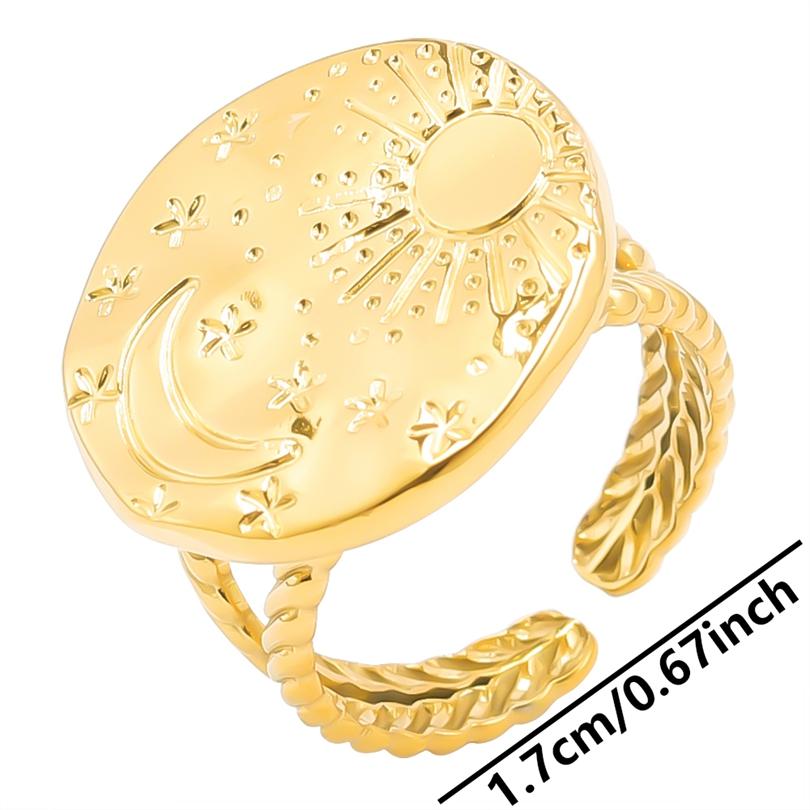 1/5Ppcs/Lot Real Gold Plated Stainless Steel Rings For Women Men Accessories Open Adjsutable Chunky Butterfly Heart Ring Anillos
