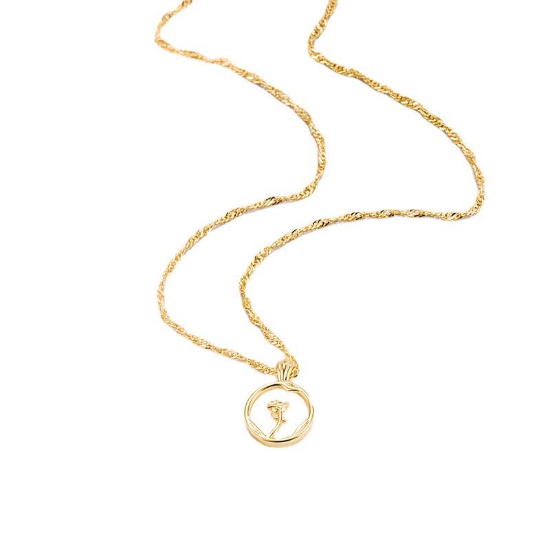 French Retro Shell Rose Pendant: Elegant Light Luxury Summer Collarbone Chain