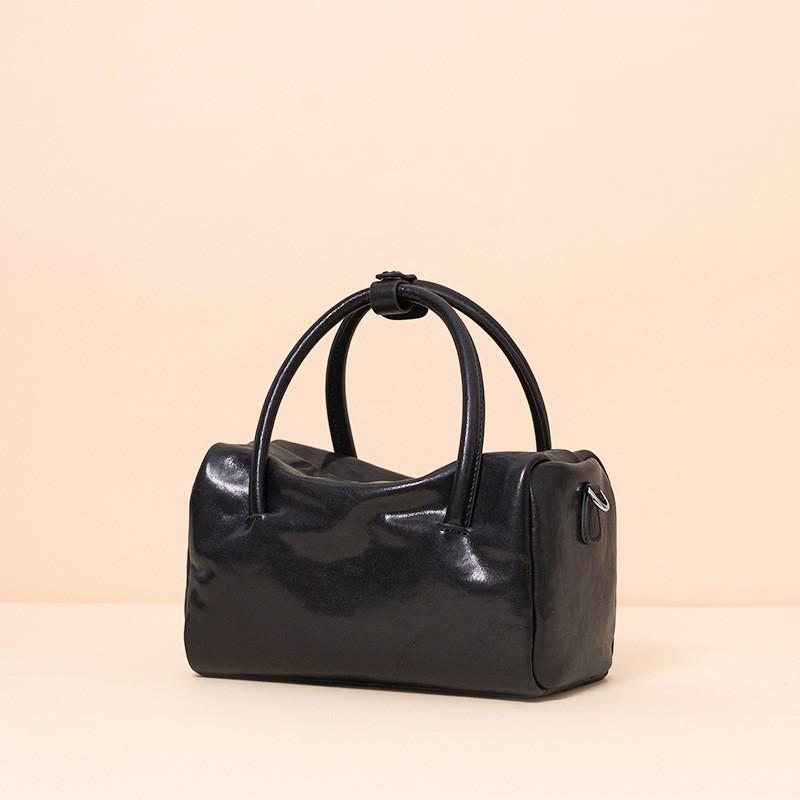 Genuine Leather Women's Bag Cross-border Cross-body New Top-layer Crystal Vegetable Tanned Tire Cowhide Portable Same Retro Boston
