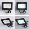 LED Floodlights With Motion Sensor Waterproof Outdoor Led Spotlight Garden Garage Street Wall Lamp 220V 100W 50W 30W 20W 10W
