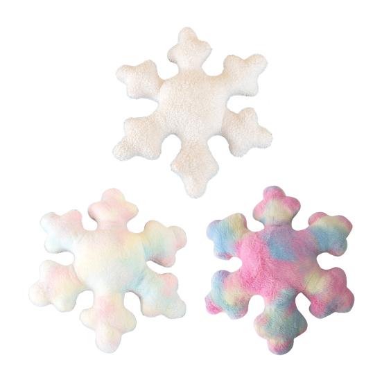 Pernă cu fulgi de zăpadă de Crăciun perne decorative de pluș de iarnă canapea în formă de fulg de nea Decorare canapea pat Moliciune Decor adorabil de iarnă