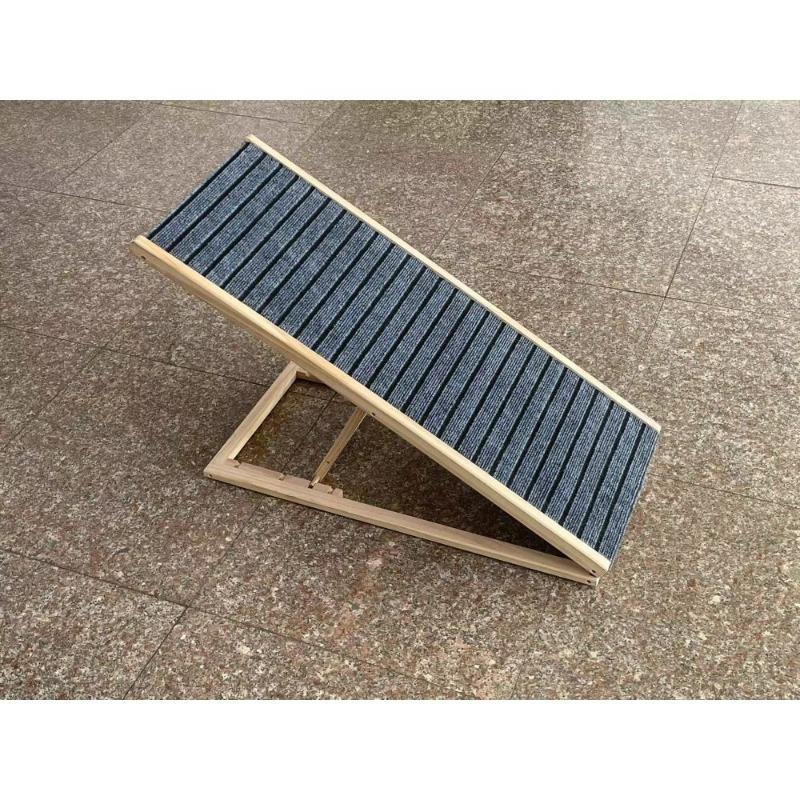Extra Wide Dog Ramp for Large Dogs Up To 80lbs - Non-Slip Adjustable Pet Ramp for Car, Couch & High Beds, Foldable Wooden Ramp