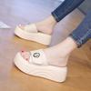 Thick Bottom Heightening Cool Slippers Women's Summer Wear 2025 New Fairy Style Small Size Fashionable Versatile One-word Drag with Skirt