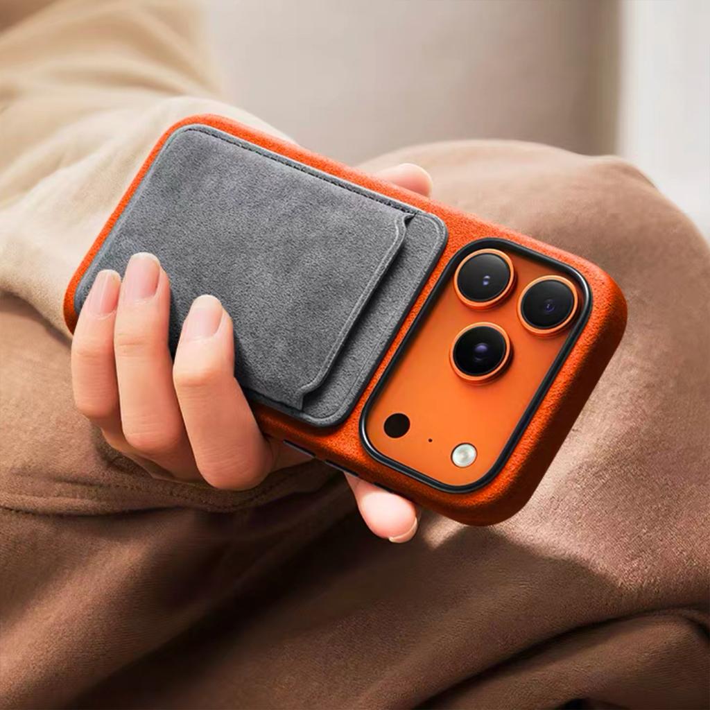 Echte Italiaanse Geïmporteerde Alcantara Magnetische Case voor IPhone 17 Pro Max 17Pro Premium MagSafe Case met Slimme Knop Beschermhoes