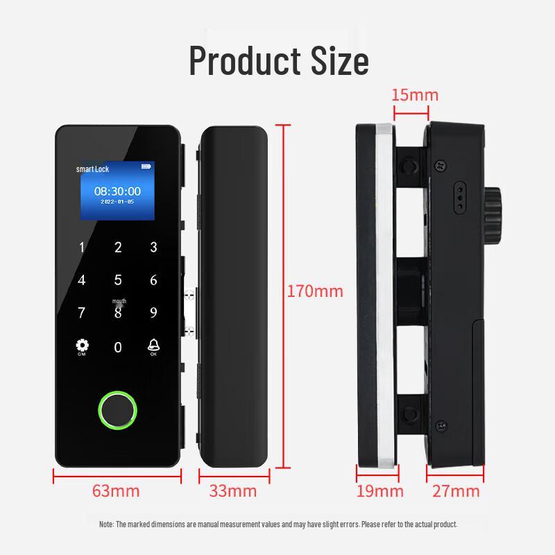 Zhen Di ZD708Y Smart Glass Door Lock CN plug (adapter included)