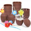 6/12pcs Hawaii Party Coconut Pineapple Cups Luau Flamingo Summer Beach Birthday Hawaiian Tropical Party Decoration Wedding