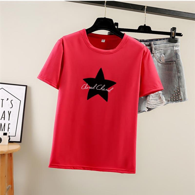 2025 Sommar Casual lös student T-shirt Dam t-shirts Harajuku grafiskt tryck Kortärmade T-shirts Dam Y2k Toppar