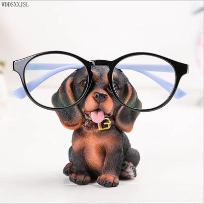 Desktop-Aufbewahrungsdekoration kreative niedliche Hundeharzhandwerke Brillengeschäft Ausstellungsständer Schlafzimmer Brillenrahmen Ornamente