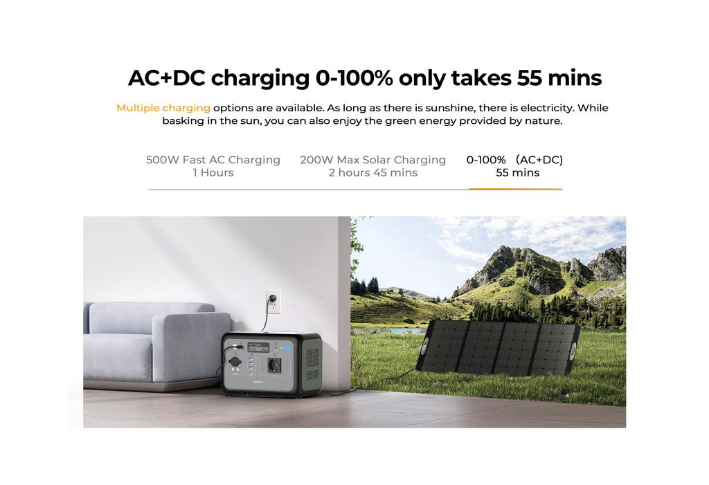 OUKITEL P800 800W Portable Power Station, 512Wh LiFePO4 Battery, AC Fast Charging, Solar Generator for Outdoor Camping Emergency