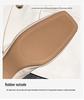 Womens Spring Fairy Style 2025 Chunky Heel Leather Shoes Soft Lowcut Medium Heel Plus Sizes 4143