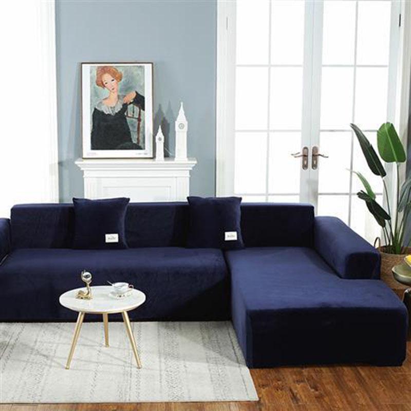 Velvet Sofa Covers for Living Room L Shaped Sofa Cover Strechable Sofa Slipcover  1/2/3/4 Seat Cushion Couch Cover