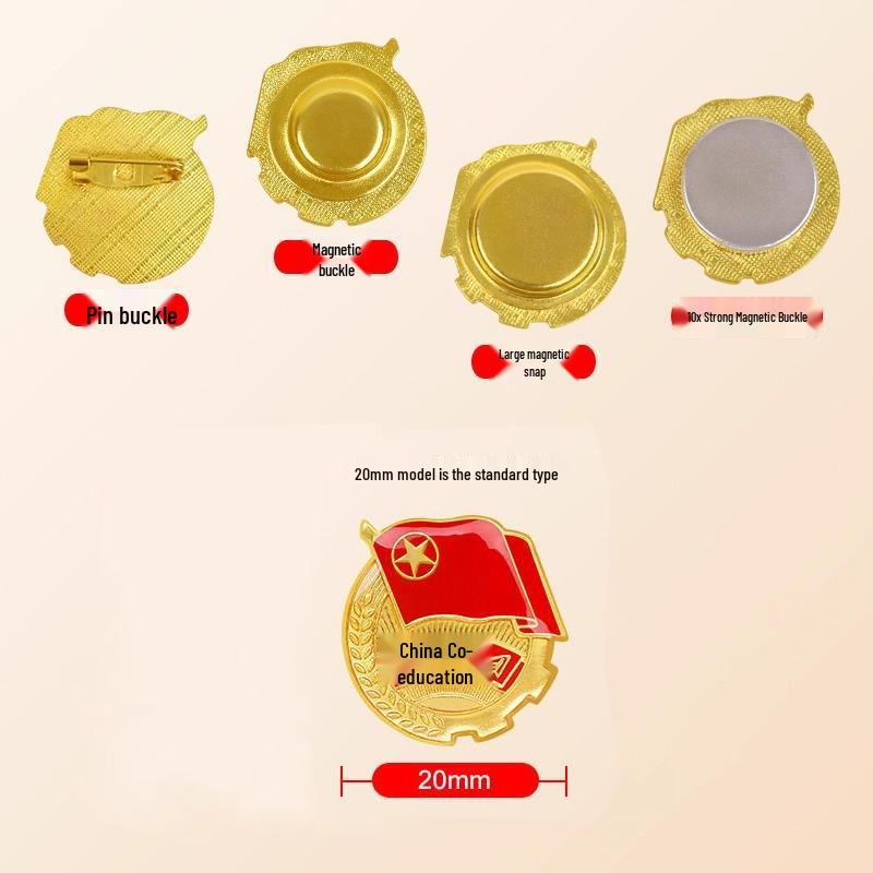 League Emblem Brooch: Strong Magnetic Pin for Student Use, Large Style - China Youth League Member Accessory