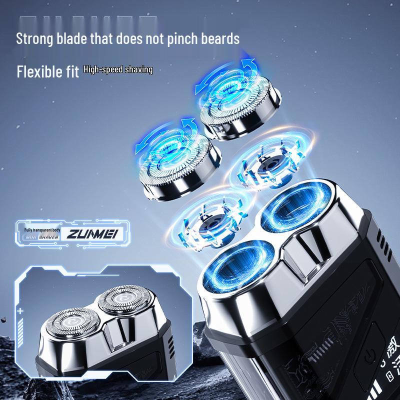 Mini Rechargeable Double-Head Waterproof Electric Shaver for Men - Portable Hair Remover for Travel
