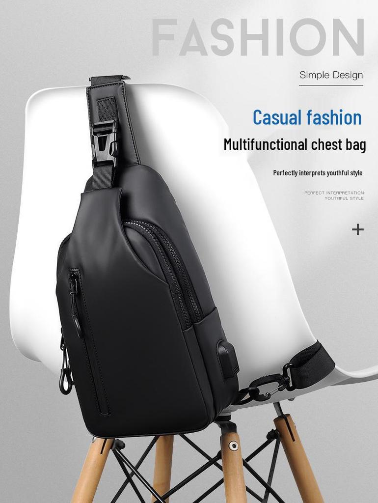New Trendy One-Shoulder Crossbody Bag: Korean Style Men's Fashion Sports Chest Backpack