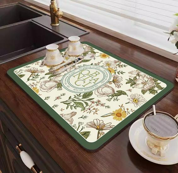 Diatom Mud Absorbent Kitchen Countertop Drying & Coaster Mat