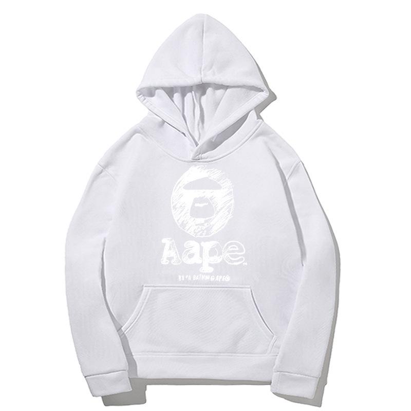 Europe Style A1APE Fleece-Lined Hooded Sweatshirt: Thank You Print